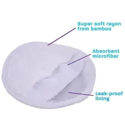 Baby Works Nursing Pads*Bamboo Reusable Nursing Pads With Wet Bag & Laundry Bag - 8Ct