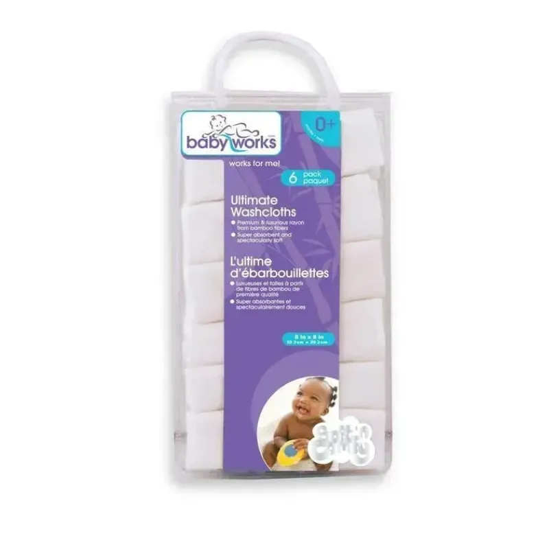 Baby Works Baby Washcloths*6-Pack Bamboo Ultimate Washcloths