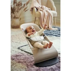 BabyBjorn Bouncers, Swings & Rockers*- Baby Bouncer Balance Soft Light Grey Frame Cotton/Jersey, Beige/Gray