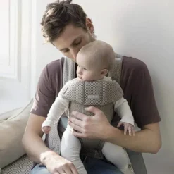 BabyBjorn Gifts Over $100|Front, Hip And Backpack Carriers*- Baby Carrier Mini 3D mesh, Gray Beige