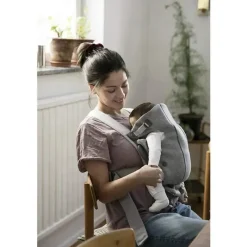 BabyBjorn Gifts Over $100|Front, Hip And Backpack Carriers*- Baby Carrier Mini 3D Jersey, Light Gray