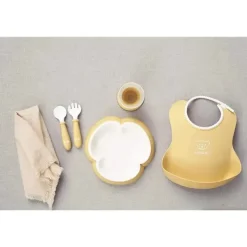 BabyBjorn Feeding Gift Set|Dishes, Utensils & Food Containers*- Baby Dinner Set, 5 pcs Powder Yellow