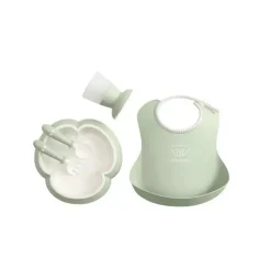 BabyBjorn Feeding Gift Set|Dishes, Utensils & Food Containers*- Baby Dinner Set, 5 pcs Powder Green
