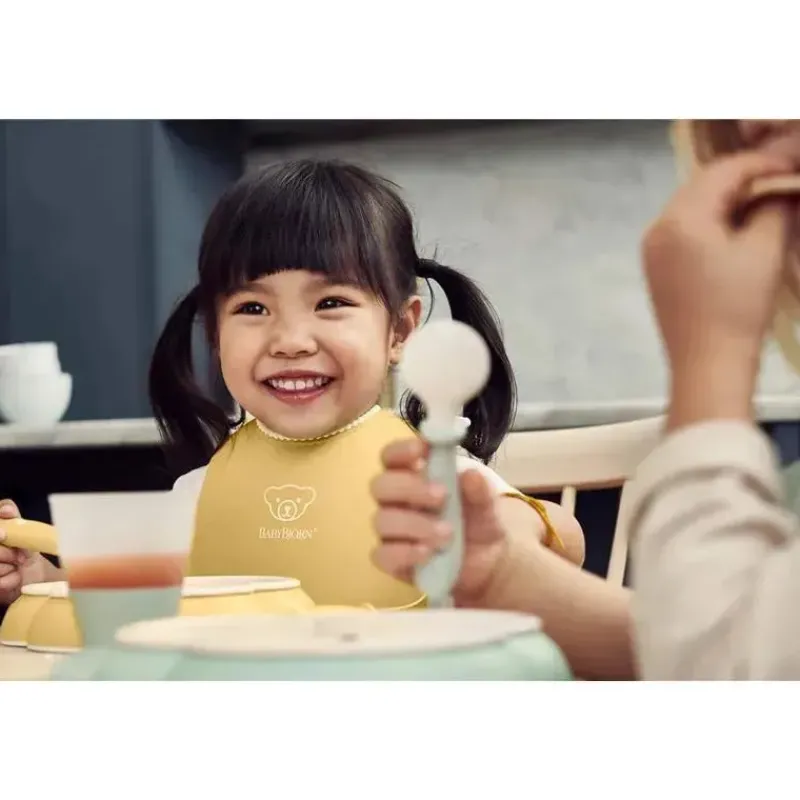 BabyBjorn Feeding Gift Set|Dishes, Utensils & Food Containers*- Baby Dinner Set, 5 pcs Powder Green