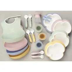 BabyBjorn Feeding Gift Set|Dishes, Utensils & Food Containers*- Baby Dinner Set, 5 pcs Powder Pink