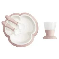 BabyBjorn Feeding Gift Set|Dishes, Utensils & Food Containers*- Baby Feeding Set, 4 pcs Powder Pink