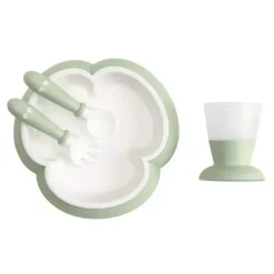 BabyBjorn Feeding Gift Set|Dishes, Utensils & Food Containers*- Baby Feeding Set, 4 pcs Powder Green