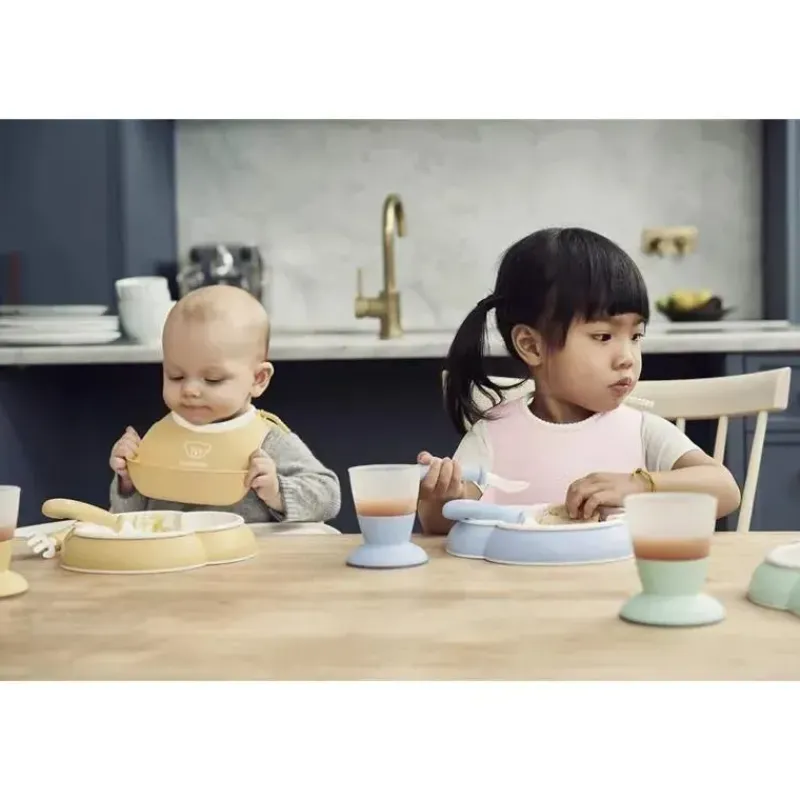 BabyBjorn Feeding Gift Set|Dishes, Utensils & Food Containers*- Baby Feeding Set, 4 pcs Powder Green