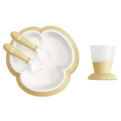 BabyBjorn Feeding Gift Set|Dishes, Utensils & Food Containers*- Baby Feeding Set, 4 pcs Powder Yellow