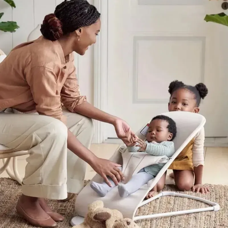 BabyBjorn Seats & Booster Chairs*- Bouncer Bliss 3D Jersey, Light Beige