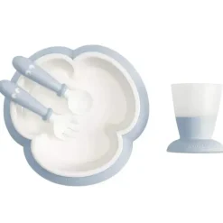 BabyBjorn Feeding Gift Set|Dishes, Utensils & Food Containers*- 4Pk Baby Feeding Set, Powder Blue
