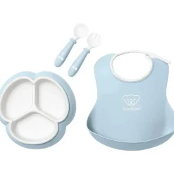 BabyBjorn Feeding Gift Set|Dishes, Utensils & Food Containers*- 4Pk Mealtime Set, Powder Blue