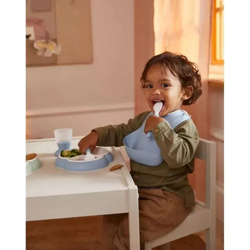 BabyBjorn Feeding Gift Set|Dishes, Utensils & Food Containers*- 4Pk Mealtime Set, Powder Blue