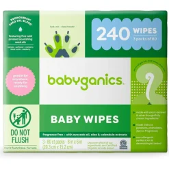 Babyganics Wipes & Warmers*Baby Wipes - Unscented - 240 Count