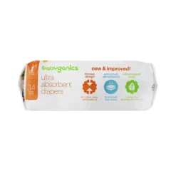 Babyganics Disposable Diapers*Diaper Size 1, 34ct