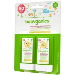 Babyganics Sun Care*Pure Mineral Sunscreen Stick 50+ SPF, 2-Pack