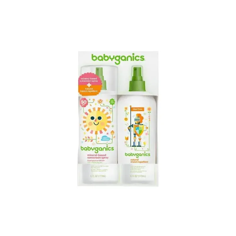Babyganics Sun Care*Sunscreen Spray Bottle 50 SPF + Insect Repellent Combo