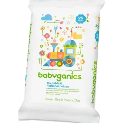 Babyganics Cleaning*Toy, Table & Highchair Wipes, Fragrance Free 25-Count