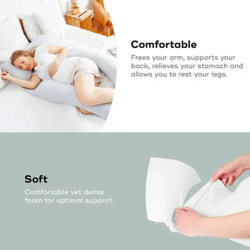 Babymoov Body Pillow*- XXL B.Love Maternity Pillow, Premium Organic Pregnancy Body Pillow, Grey