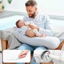 Babymoov Body Pillow*- XXL B.Love Maternity Pillow, Premium Organic Pregnancy Body Pillow, Grey