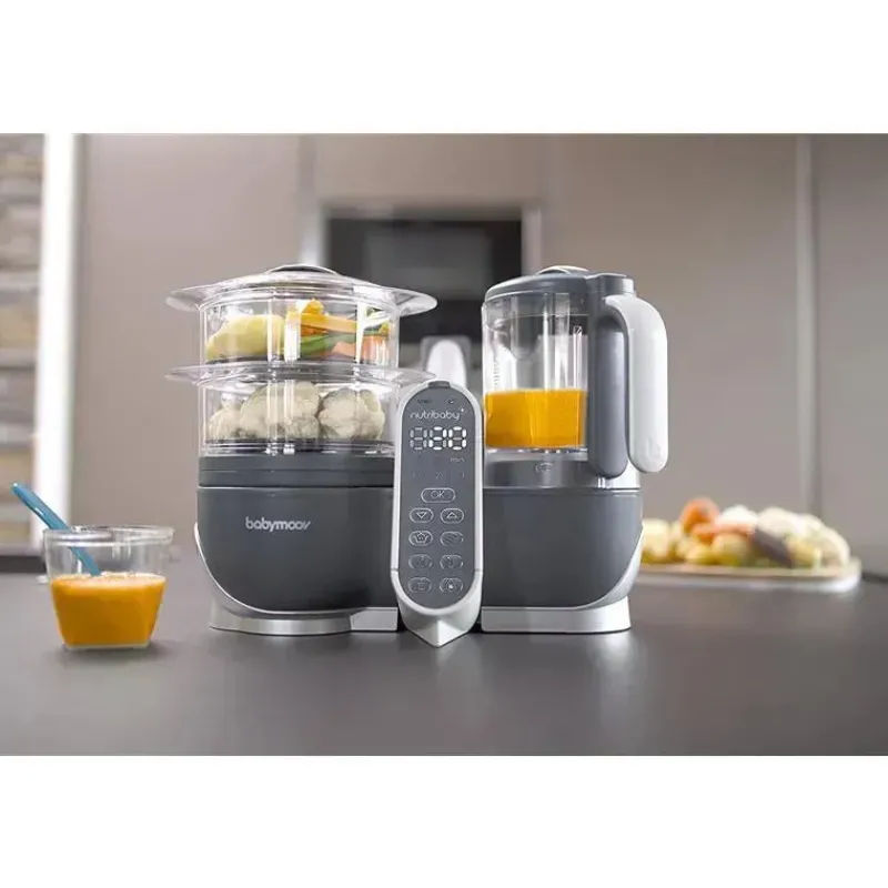 Babymoov Processors, Blenders & Juicers*Duo Meal Station 5-in-1 Food Maker with Steam Cooker, Blend & Puree, Grey