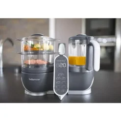 Babymoov Processors, Blenders & Juicers*Duo Meal Station 5-in-1 Food Maker with Steam Cooker, Blend & Puree, Grey