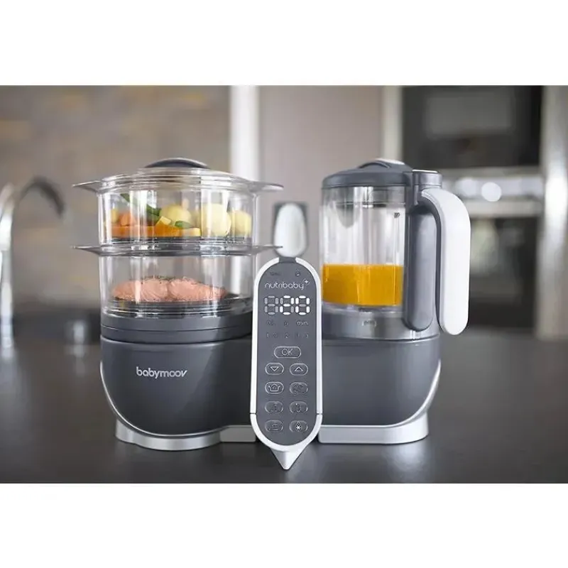 Babymoov Processors, Blenders & Juicers*Duo Meal Station 5-in-1 Food Maker with Steam Cooker, Blend & Puree, Grey
