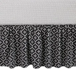 Balboa Baby Bumpers, Liners & Skirts*Balboa Cotton Sateen Dust Ruffle, Black Lattice