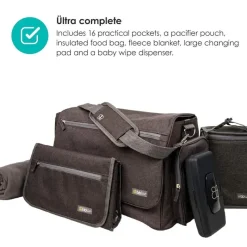 Bbluv Convertible Backpacks*- Ultra Complete Diaper Bag, Charcoal