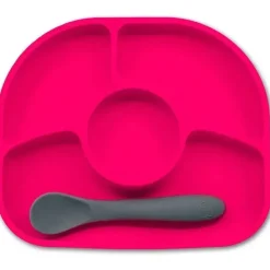 Bbluv Suction Plates & Bowls|Dishes, Utensils & Food Containers*- Yümi 4-Section Silicone Plate And Spoon, Pink