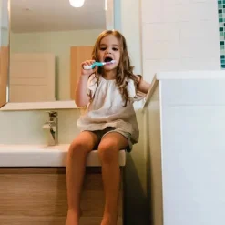 Bbluv Oral & Nasal Care*Sonik 2-Stage Sonic Toothbrush for Babies & Toddlers, White/Acqua