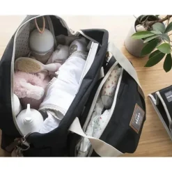 Beaba Diaper Backpacks*- Geneva Diaper Bag, Multifunction Baby Diaper Bag, Black