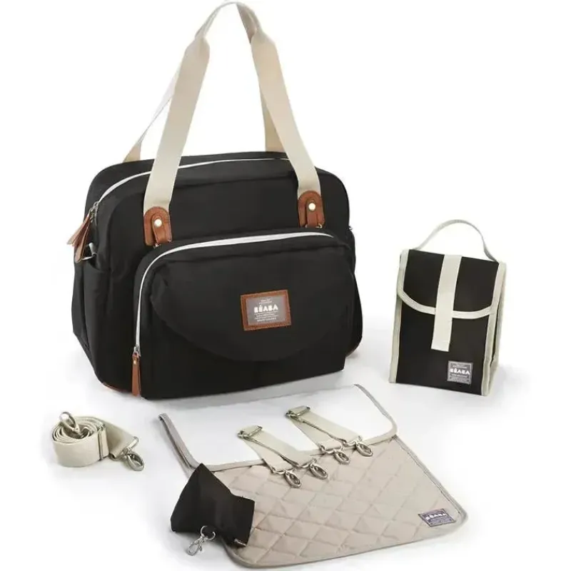 Beaba Diaper Backpacks*- Geneva Diaper Bag, Multifunction Baby Diaper Bag, Black