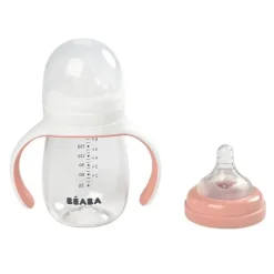 Beaba Straw, Sippy & Training Cups|Dishes, Utensils & Food Containers*- 2-in-1 Bottle To Sippy Learning Cup, Rose