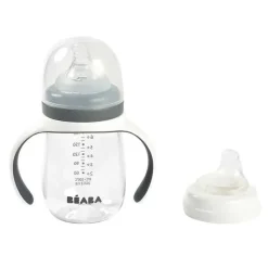 Beaba Straw, Sippy & Training Cups|Dishes, Utensils & Food Containers*- 2-in-1 Bottle To Sippy Training Cup, Charcoal