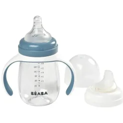 Beaba Straw, Sippy & Training Cups|Dishes, Utensils & Food Containers*- 2-in-1 Bottle To Sippy Learning Cup, Rain