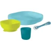 Beaba Plates & Bowls|Dishes, Utensils & Food Containers*- 4Pk Silicone Meal Set, Peacock