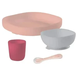 Beaba Plates & Bowls|Dishes, Utensils & Food Containers*- 4Pk Silicone Meal Set, Pink