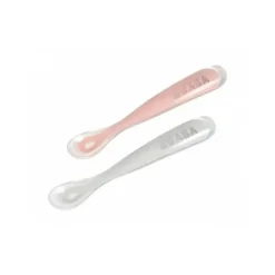Béaba Utensils & Accessories|Dishes, Utensils & Food Containers*Beaba - 2Pk Silicone Spoon Travel Set, Cloud/Rose