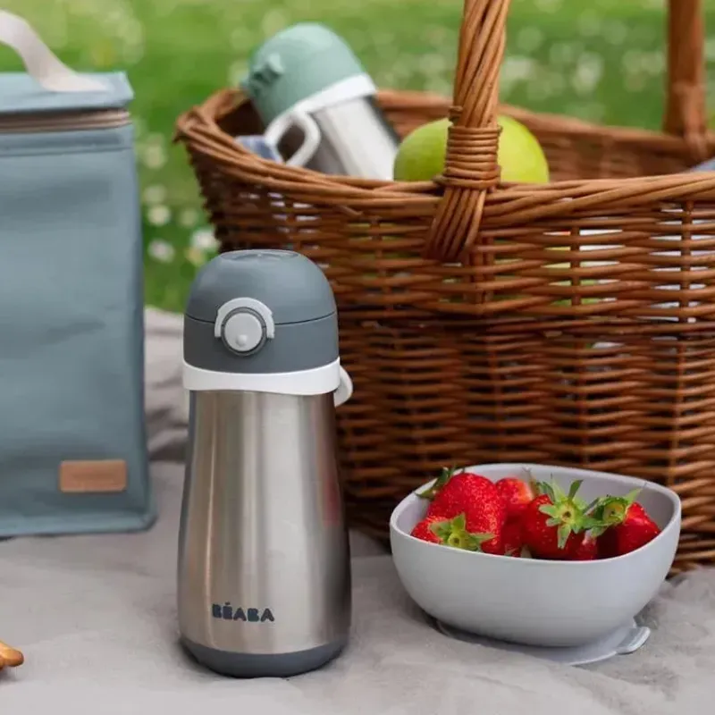 Béaba Insulated Cups|Dishes, Utensils & Food Containers*Beaba - Stainless Steel Kids Water Bottle, Charcoal