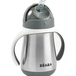 Béaba Straw, Sippy & Training Cups|Dishes, Utensils & Food Containers*Beaba - Stainless Steel Straw Sippy Cup, Charcoal
