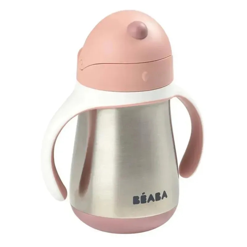 Beaba Insulated Cups|Dishes, Utensils & Food Containers*- Stainless Steel Straw Sippy Cup, Rose