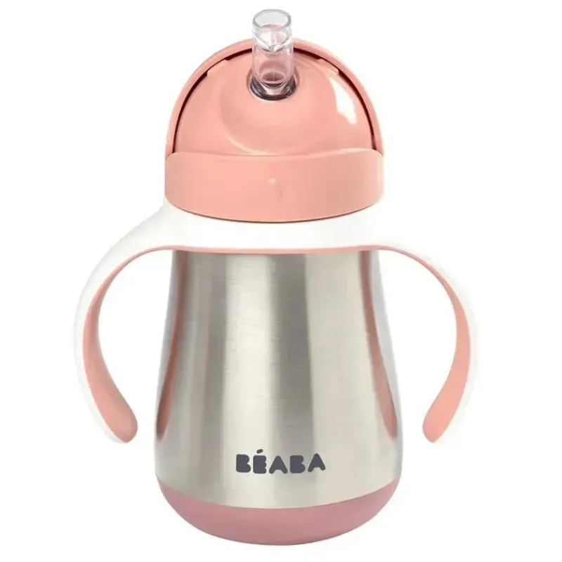 Beaba Insulated Cups|Dishes, Utensils & Food Containers*- Stainless Steel Straw Sippy Cup, Rose