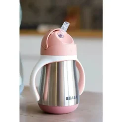 Beaba Insulated Cups|Dishes, Utensils & Food Containers*- Stainless Steel Straw Sippy Cup, Rose