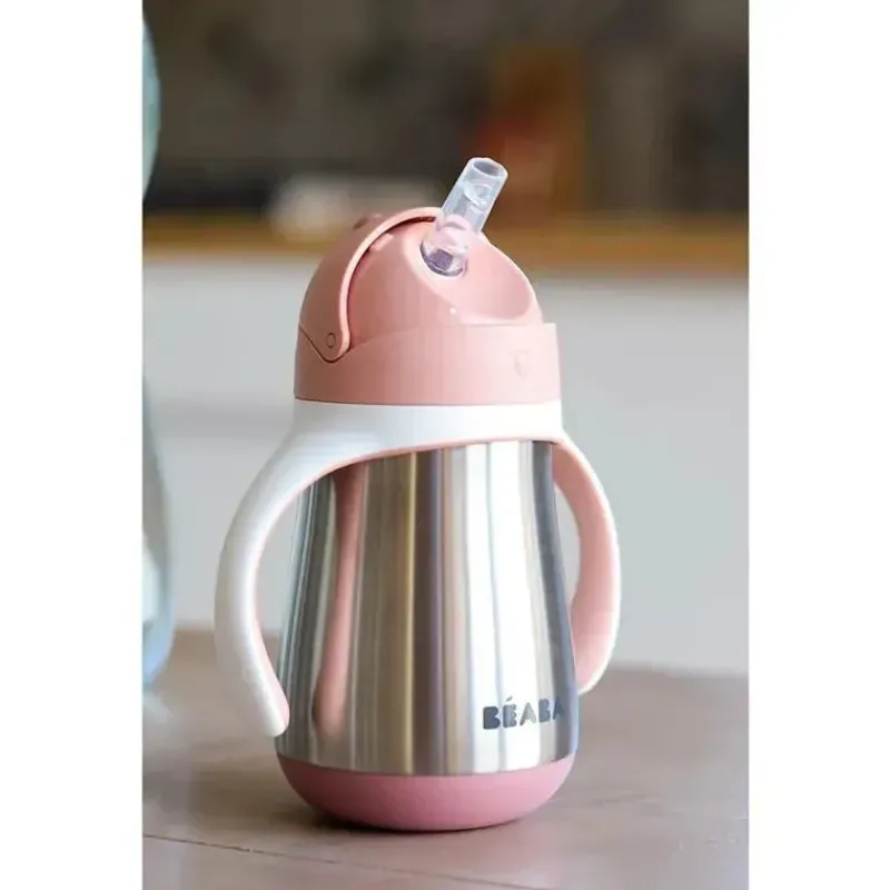 Beaba Insulated Cups|Dishes, Utensils & Food Containers*- Stainless Steel Straw Sippy Cup, Rose