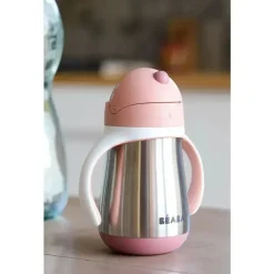 Beaba Insulated Cups|Dishes, Utensils & Food Containers*- Stainless Steel Straw Sippy Cup, Rose