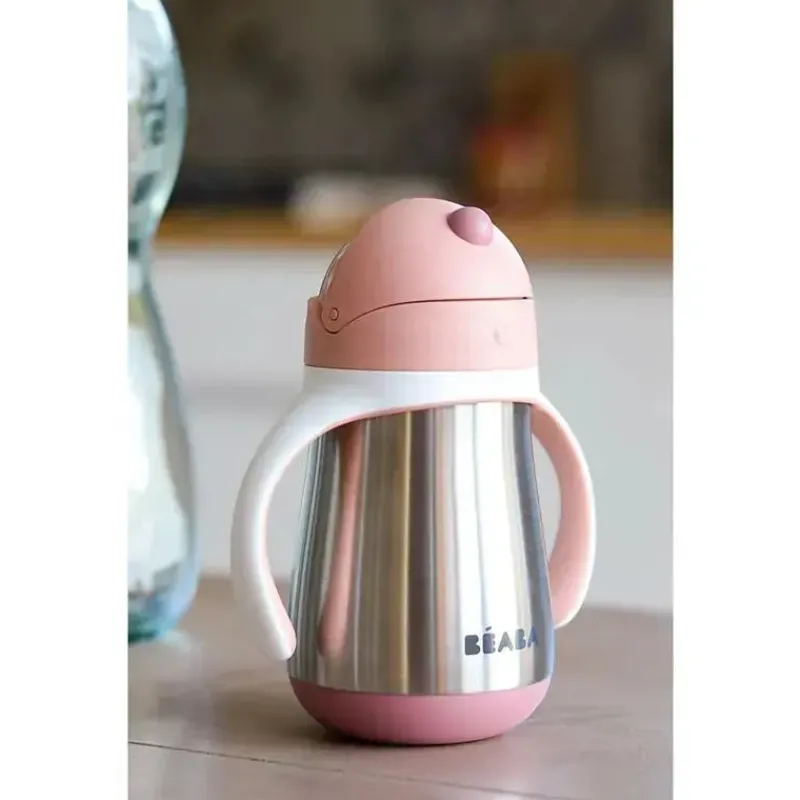 Beaba Insulated Cups|Dishes, Utensils & Food Containers*- Stainless Steel Straw Sippy Cup, Rose