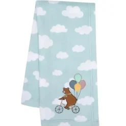 Lambs u0026 Ivy Blankets & Quilts*Bedtime Originals - Up Up & Away Bear/Balloon/Cloud Soft Blue Fleece Baby Blanket