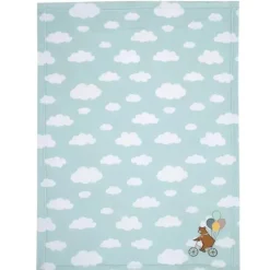 Lambs u0026 Ivy Blankets & Quilts*Bedtime Originals - Up Up & Away Bear/Balloon/Cloud Soft Blue Fleece Baby Blanket