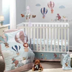 Lambs u0026 Ivy Blankets & Quilts*Bedtime Originals - Up Up & Away Bear/Balloon/Cloud Soft Blue Fleece Baby Blanket